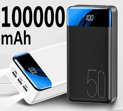 100,000mAh Powerbank with Ultra Capacity & Fast Charging Function – Mobile Charger for Smartphones, Tablets & Laptops