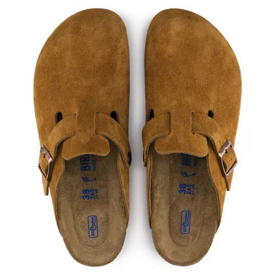Boston Taupe Suede Clogs – Classic Design with Soft Anatomical Footbed