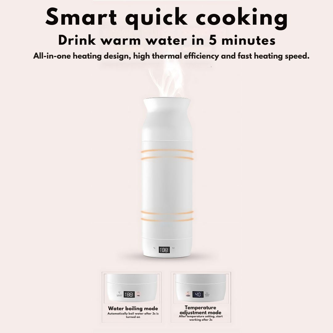 Portable Travel Kettle – Compact Electric Heater with 12 Settings