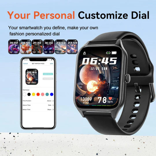 Blood Glucose Monitoring Smartwatch – Non-Invasive Smart Watch with Heart Rate, Sleep & Fitness Tracking