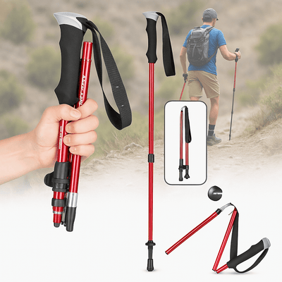 Hiking Poles Foldable Lightweight Aluminum Walking Sticks