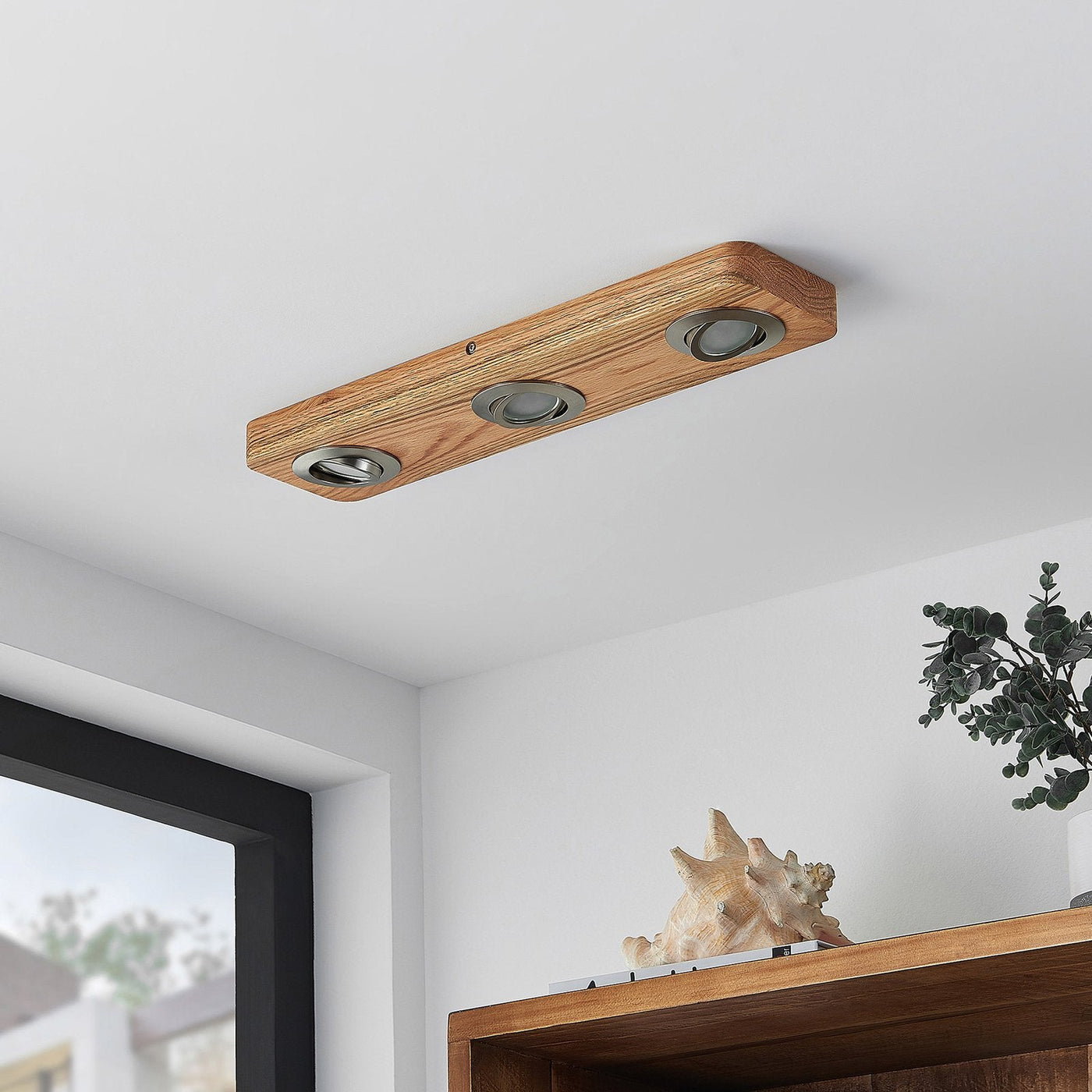 Ceiling Light Oak Wood Spotlight Bar