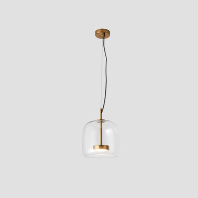 AmberGlow - Retro LED Pendant Ceiling Lights with Gold Metal and Glass