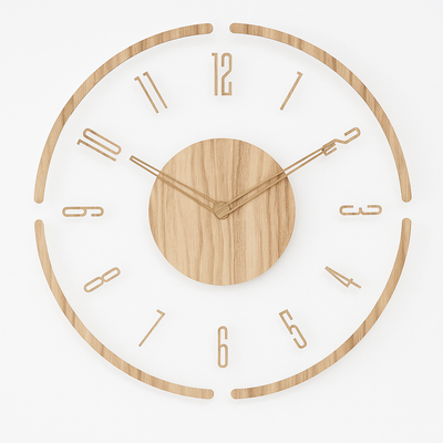 Nordic Wooden Wall Clock – Minimalist Silent Quartz Design