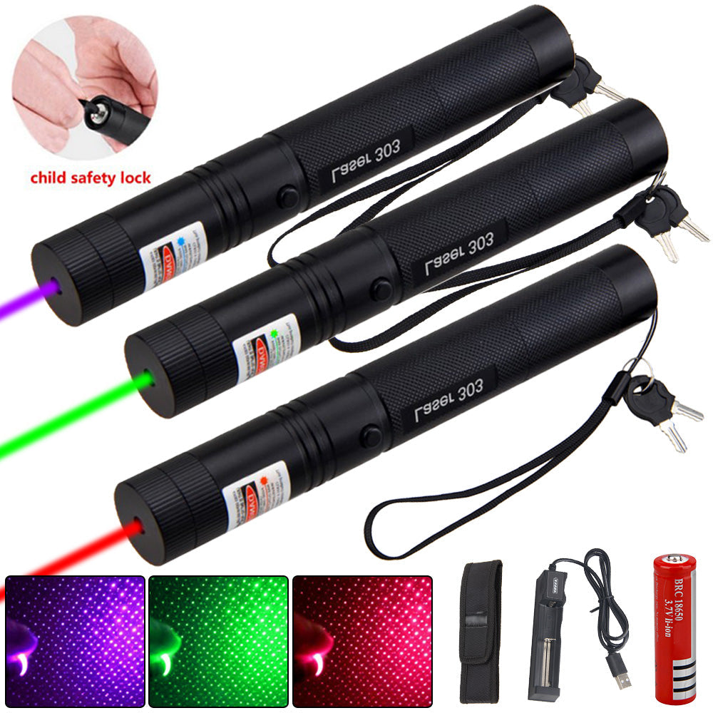 Rechargeable laser pointer with long range for outdoor use