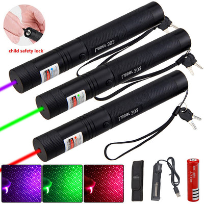 Rechargeable laser pointer with long range for outdoor use