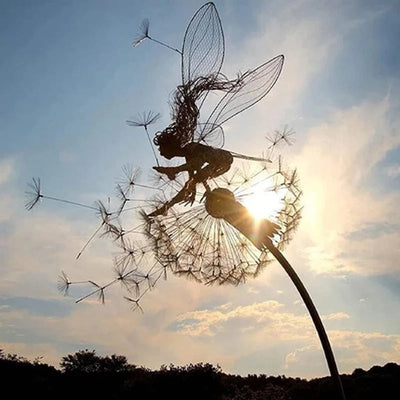 Fairy Garden Sculpture | Detailed Metal Decor for Outdoors