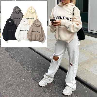 Unisex Hoodie Fluffy with Kangaroo Pocket and Hood Cotton
