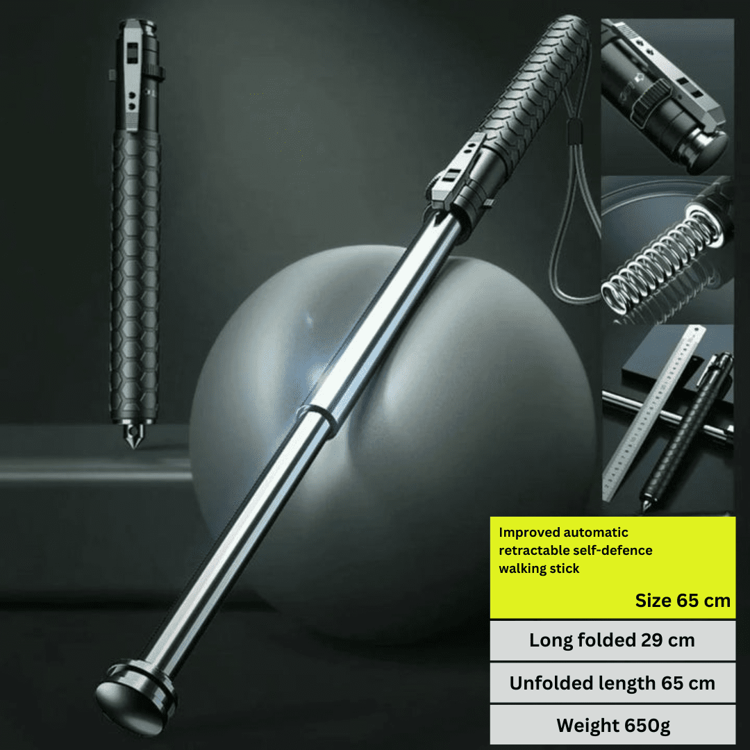Automatic Hiking Walking Stick Safety Trekking Pole with LED Light