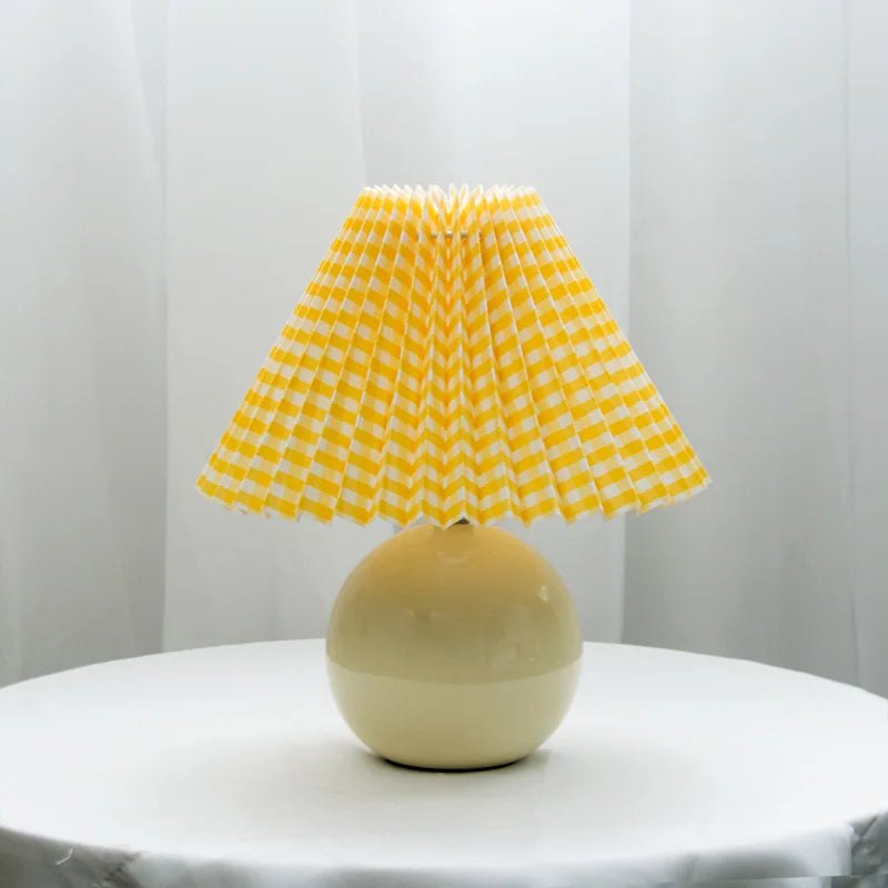 Luminous Heritage: Vintage Table Lamp with Pleated Shade – Elegant Antique Retro Nightstand Lighting Solutions