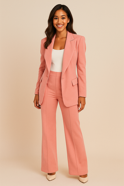 Blazer & Wide-Leg Trousers Set Women – Structured Fit & Subtle Texture