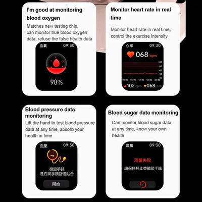 Blood Glucose Monitoring Smartwatch – Non-Invasive Smart Watch with Heart Rate, Sleep & Fitness Tracking