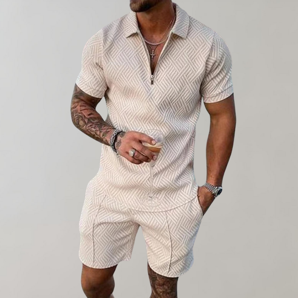 Hugo summer set for men | Fashionable polo shirt with comfortable shorts