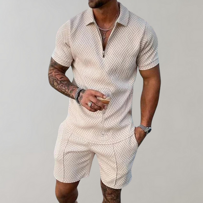 Hugo summer set for men | Fashionable polo shirt with comfortable shorts