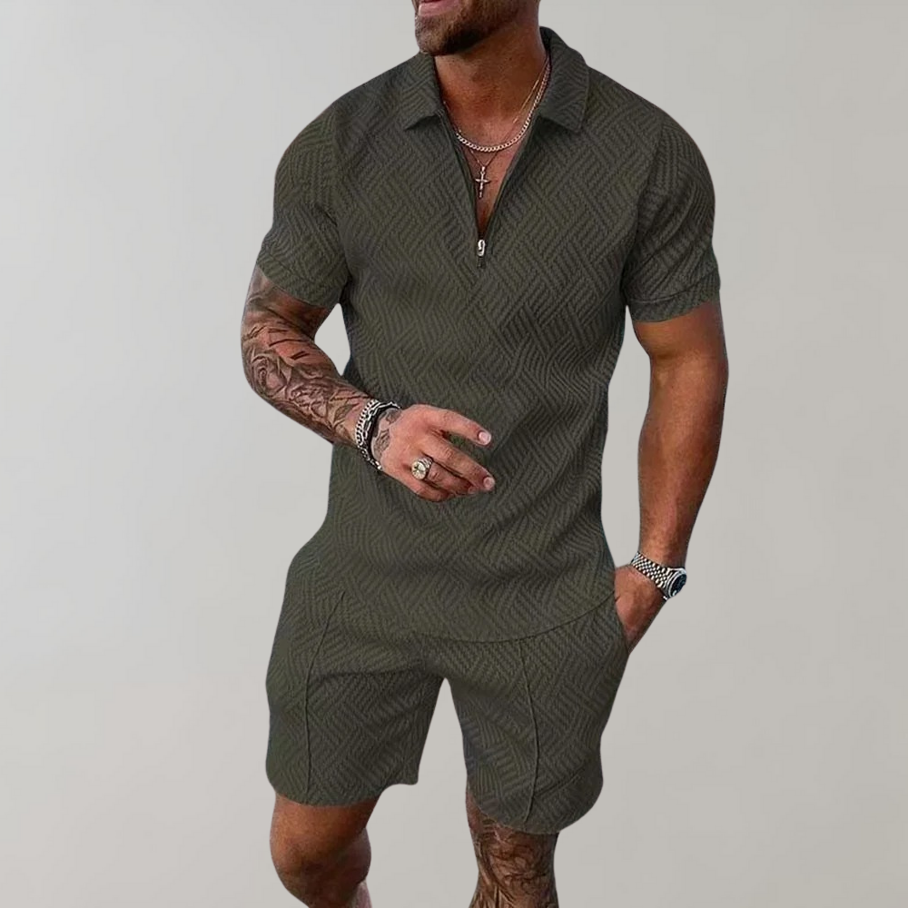 Hugo summer set for men | Fashionable polo shirt with comfortable shorts