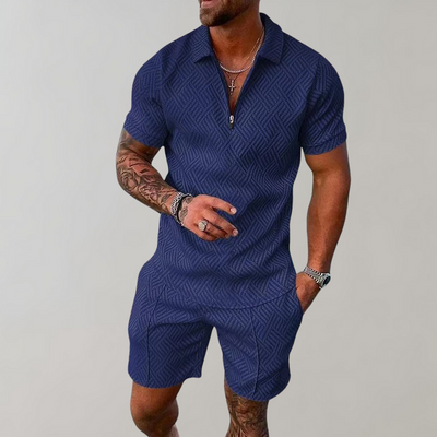 Hugo summer set for men | Fashionable polo shirt with comfortable shorts