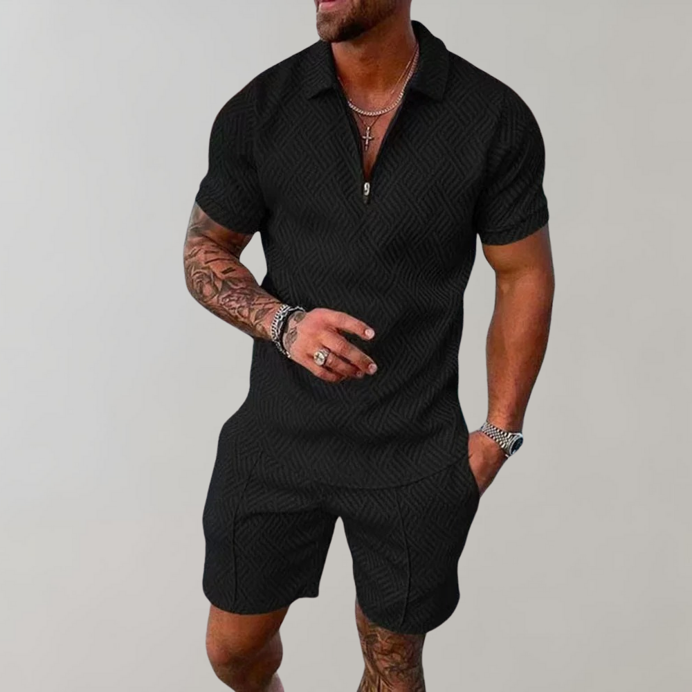 Hugo summer set for men | Fashionable polo shirt with comfortable shorts