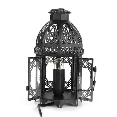 Vintage Iron Salt Rock Tabletop Lamp
