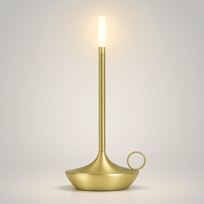Table Lamp Brass Finish LED Rechargeable Light