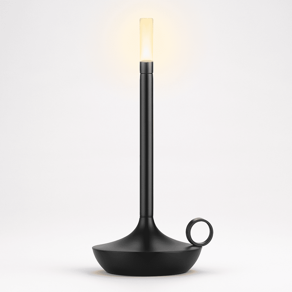 Table Lamp Brass Finish LED Rechargeable Light