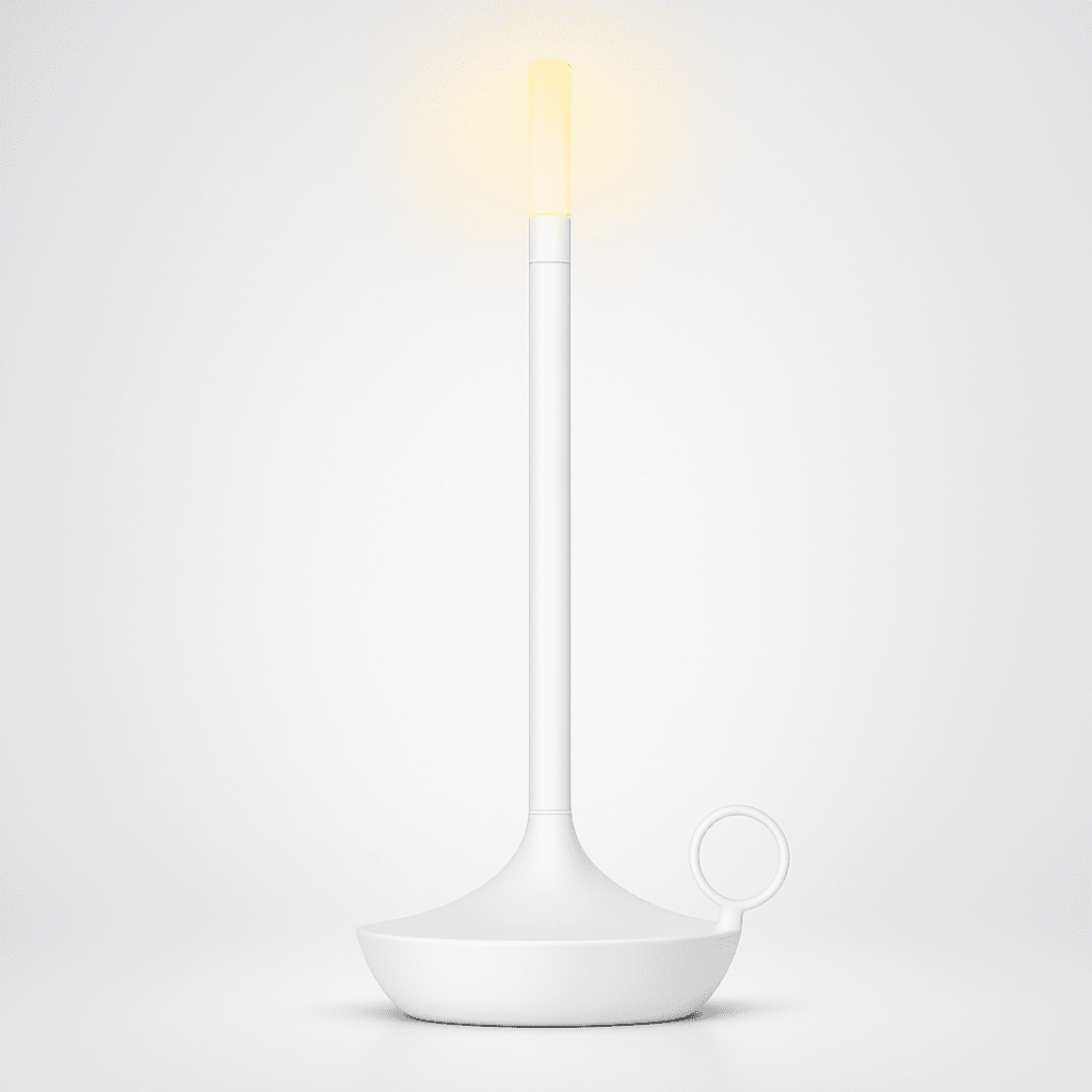 Table Lamp Brass Finish LED Rechargeable Light