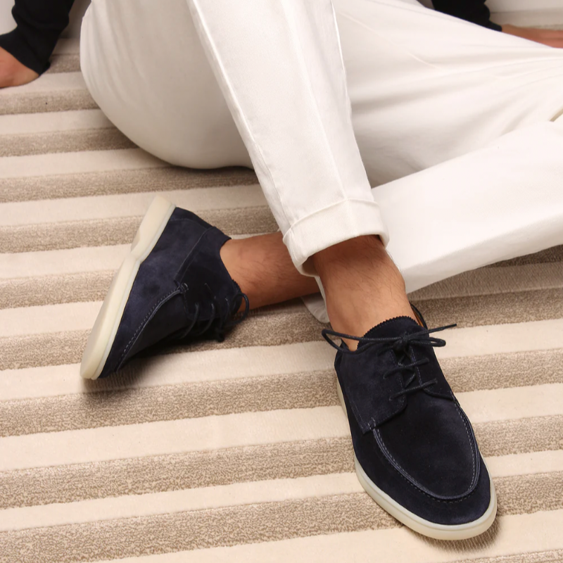 Lace-Up Loafers Men – Textured Upper & Rubber Outsole