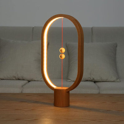 Wood Table Lamp with Magnetic Switch Light